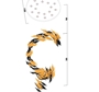 Đèn chùm pha lê thả thông minh PL045 gồm 160 lá lông vũ , 18 mắt COB dimmer có điều khiển xa, mâm tròn inox gương trắng, KT(mm): D1100 x H4500